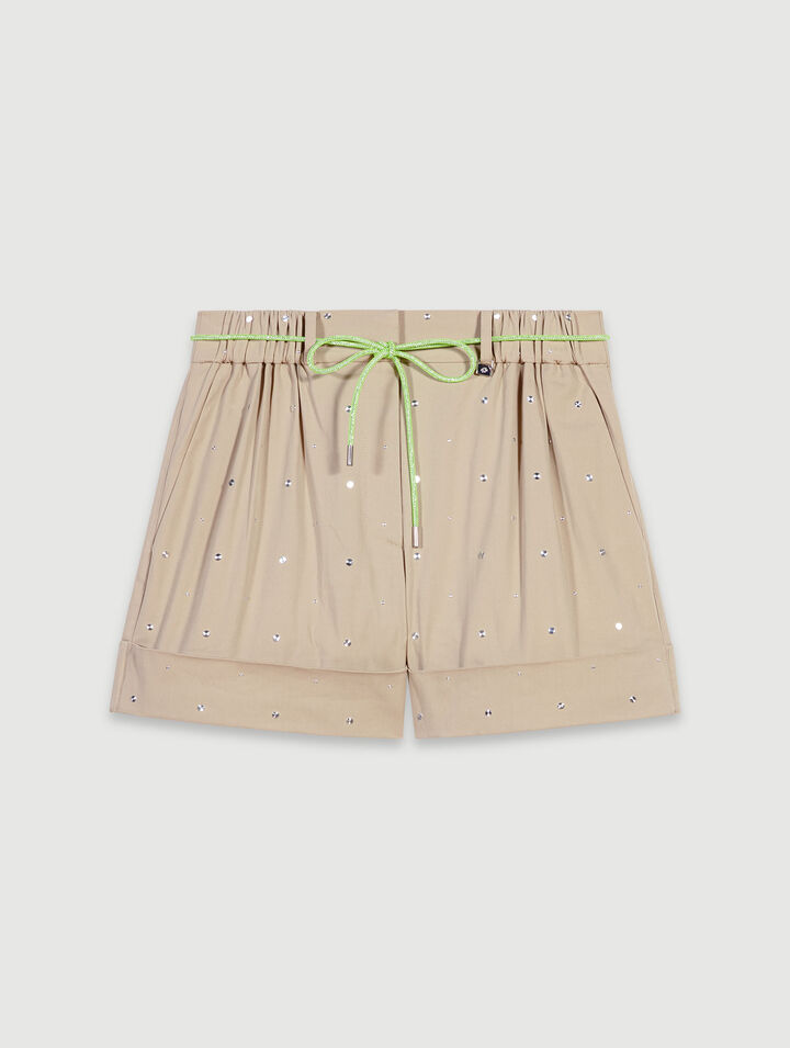 Pantaloncini in cotone con borchie