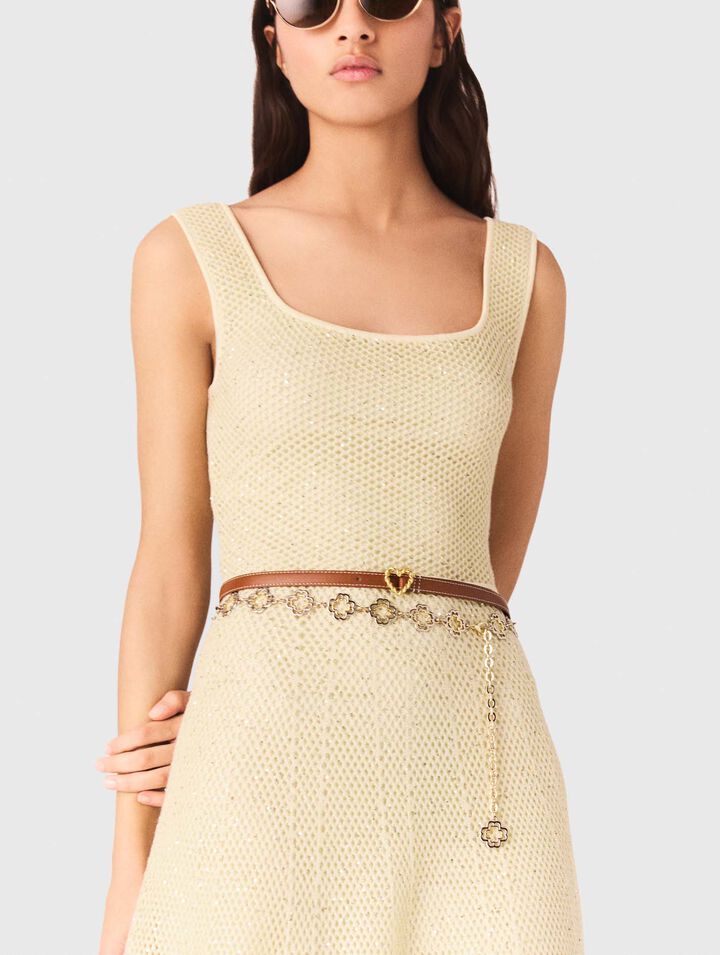 Abito lungo in maglia glitterato