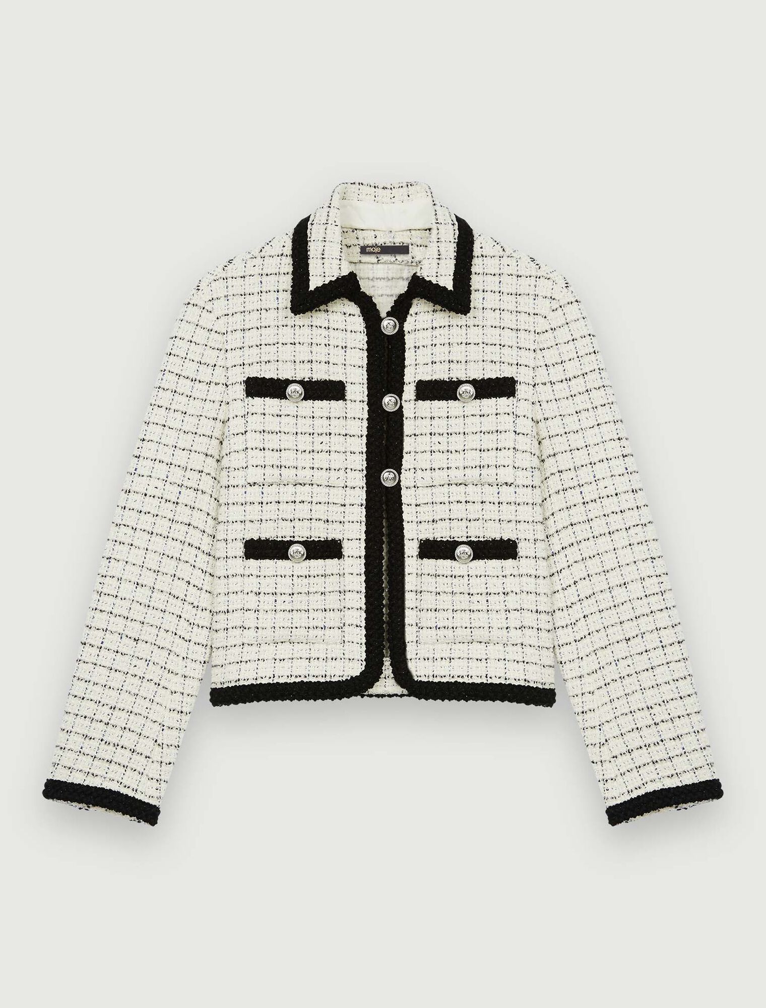 Giacca in tweed screziato a quadri