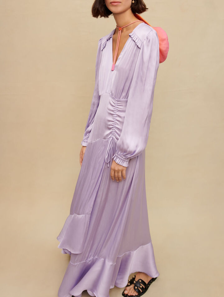 Abito lungo fluido satinato