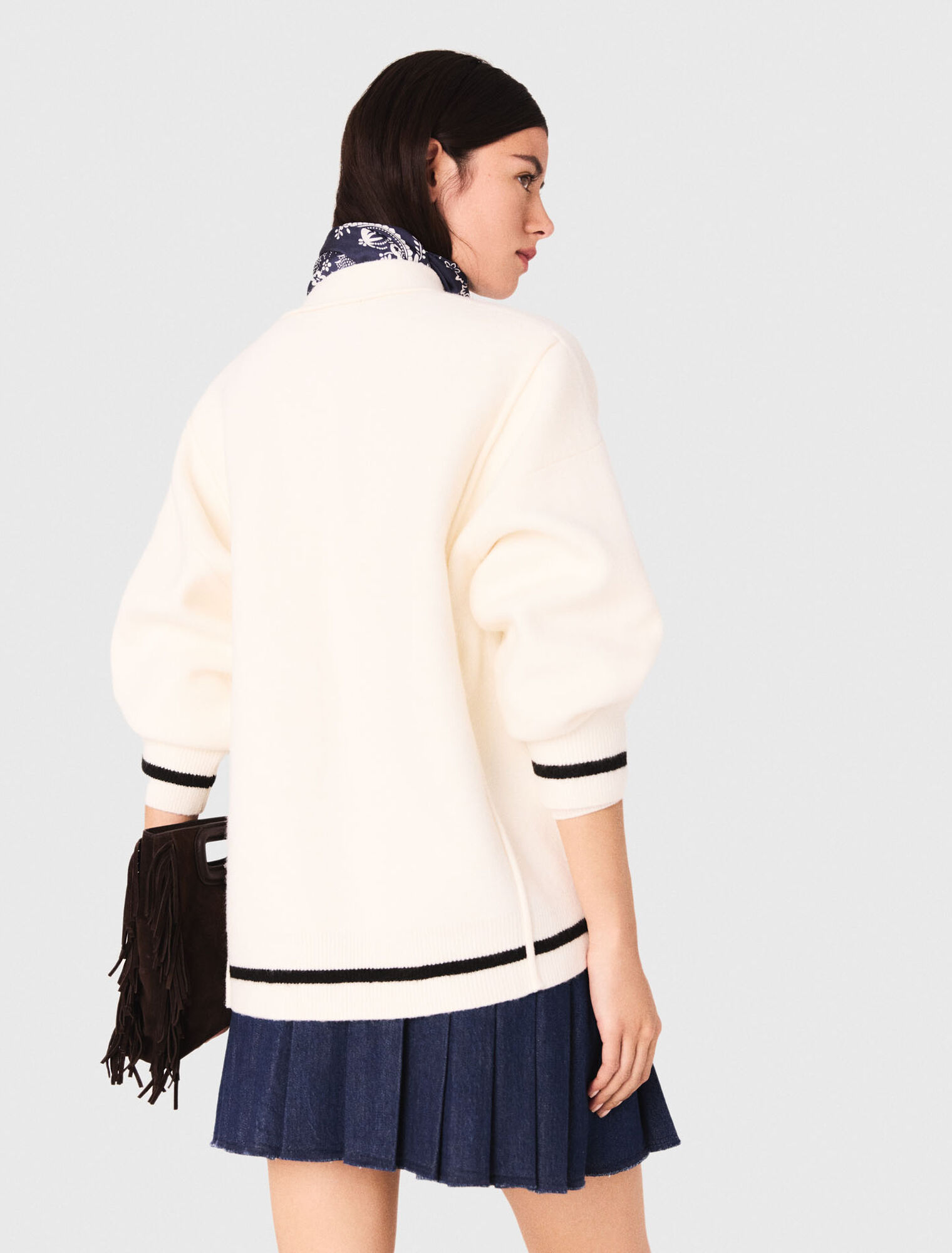 Cardigan lungo con ricamo