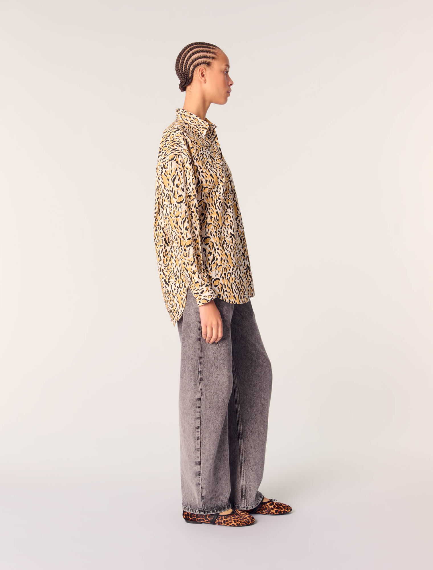 Camicia con stampa leopardata