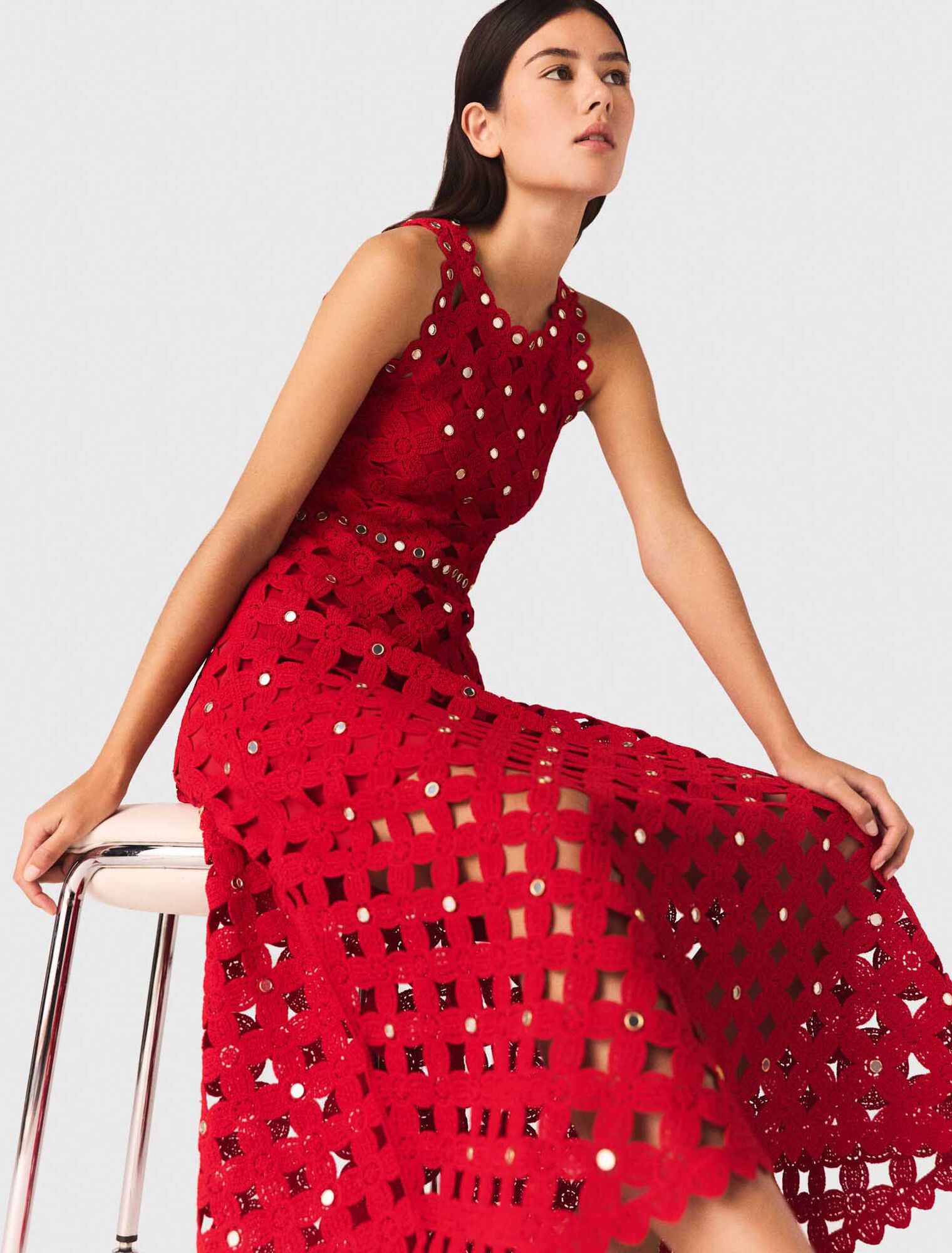 Abito in crochet con specchietti