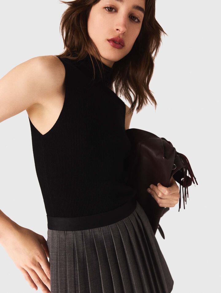 Top in maglia senza maniche