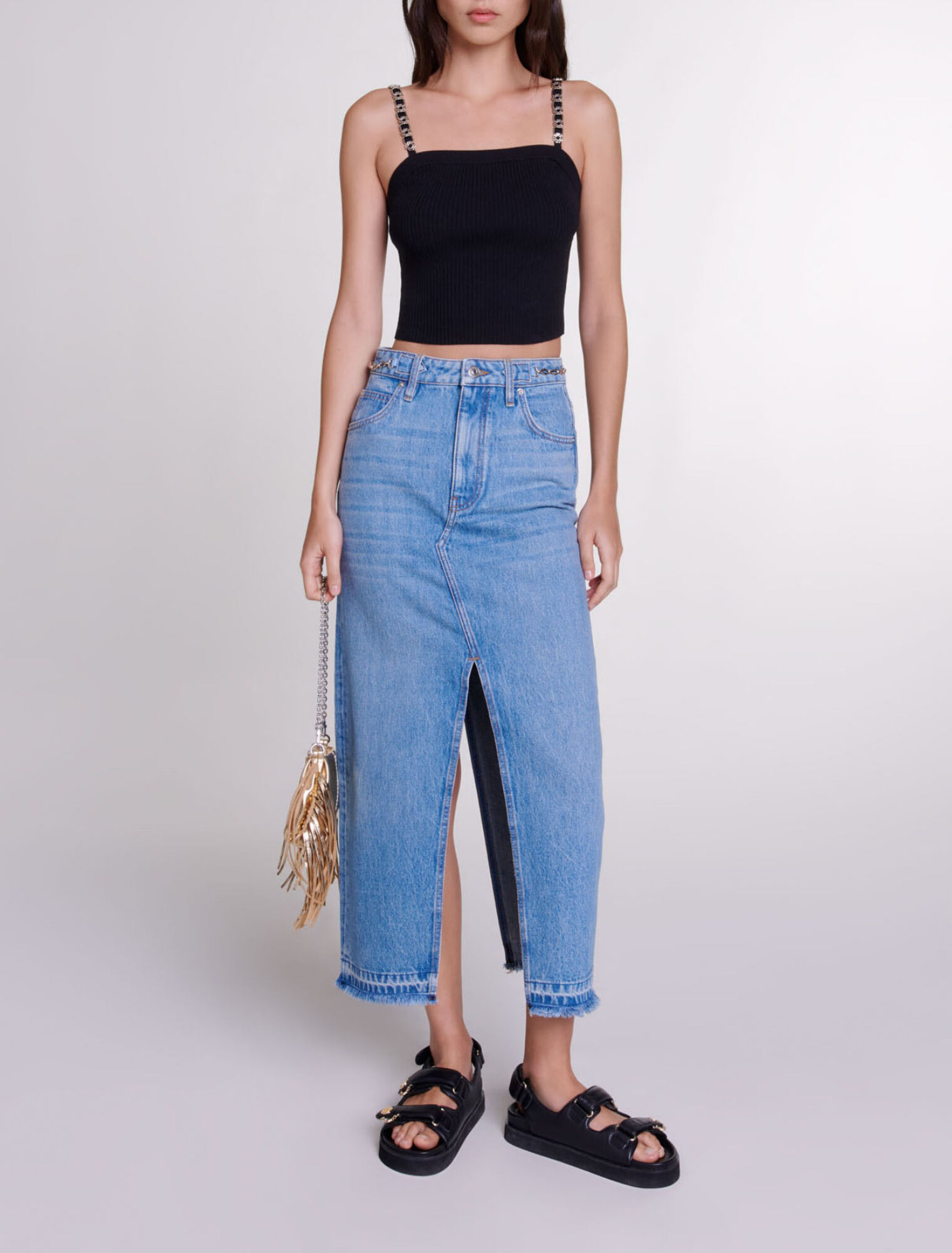 Top corto con spalline rimovibili