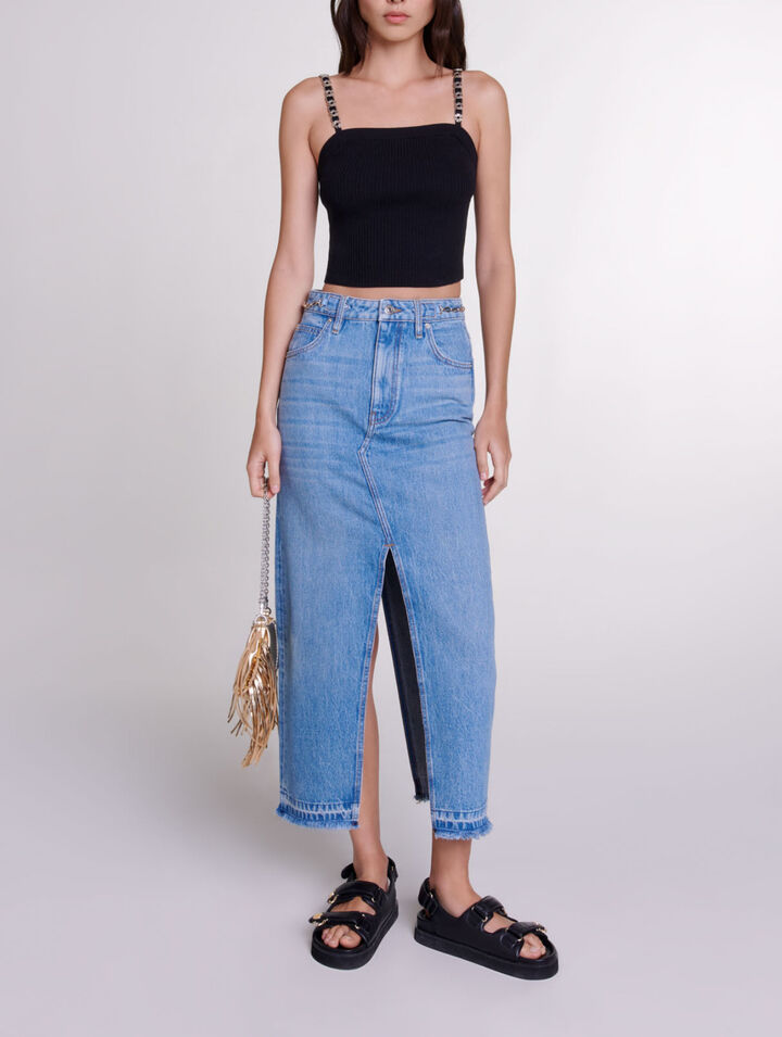 Top corto con spalline rimovibili
