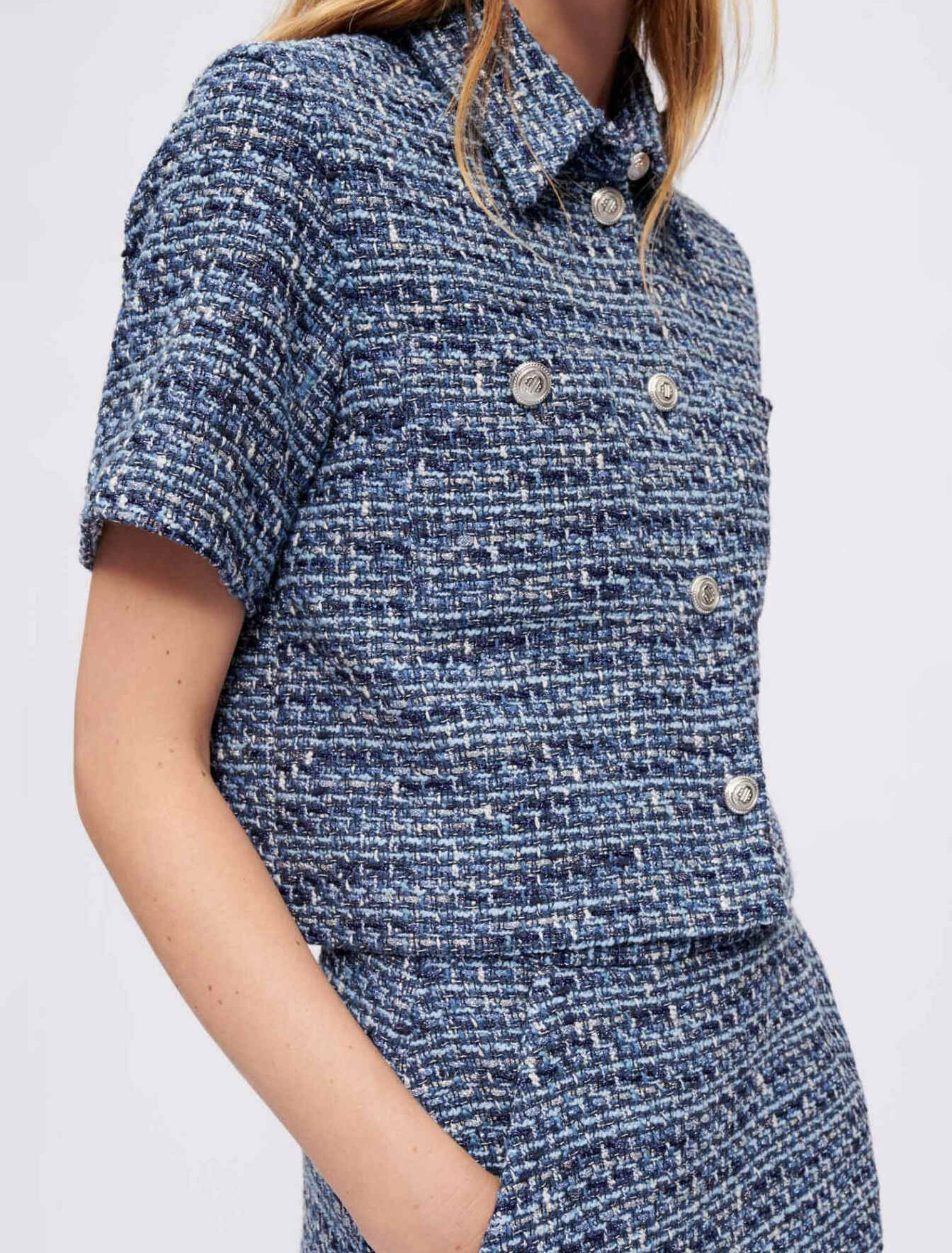 Camicia in tweed screziato