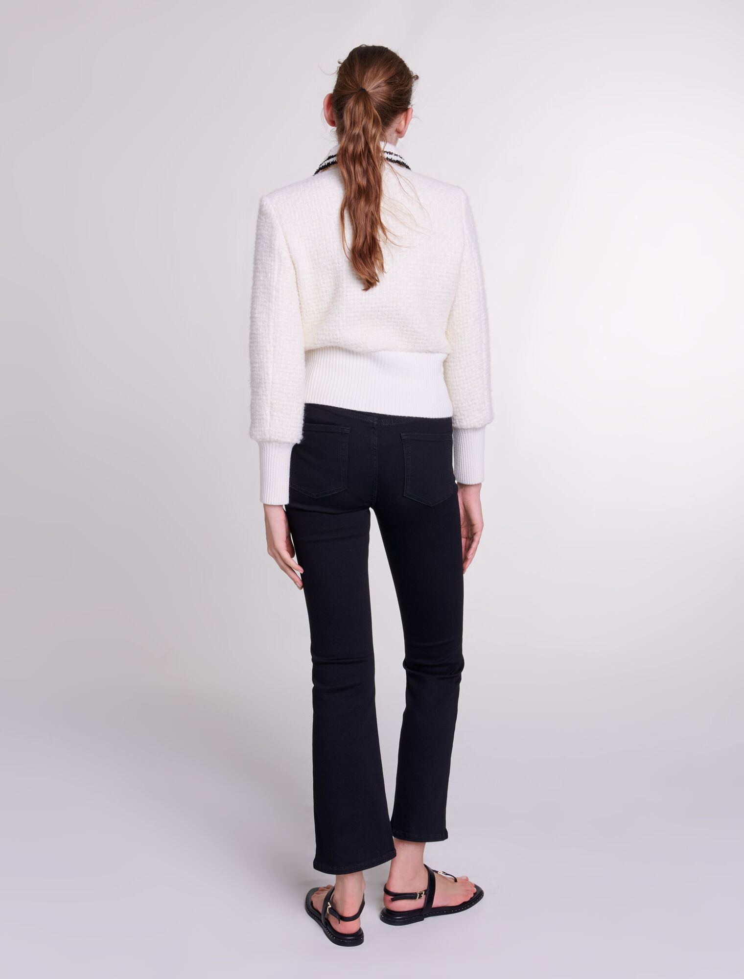 Giubbotto stile tweed contrastante