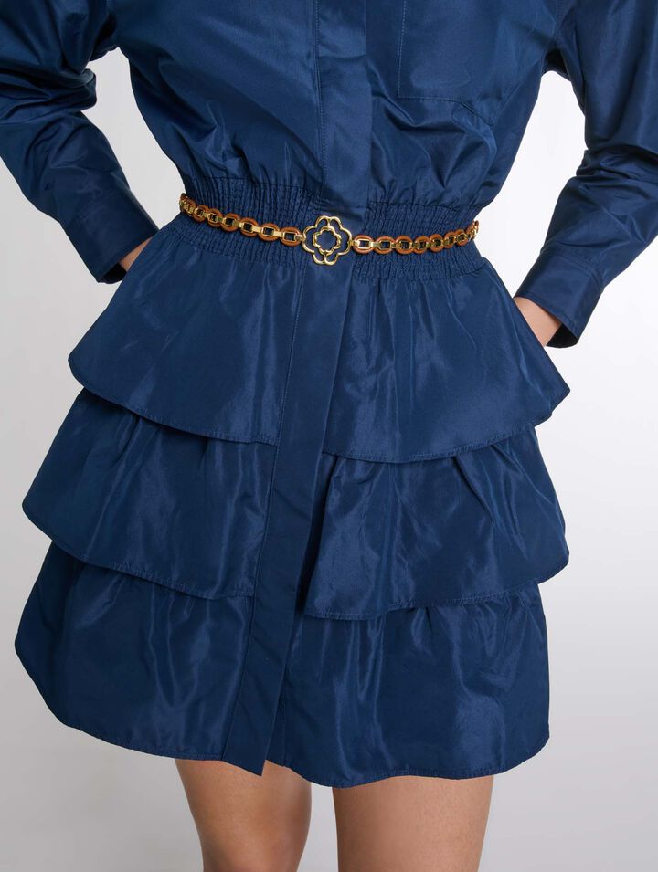 Cintura con maglie in pelle