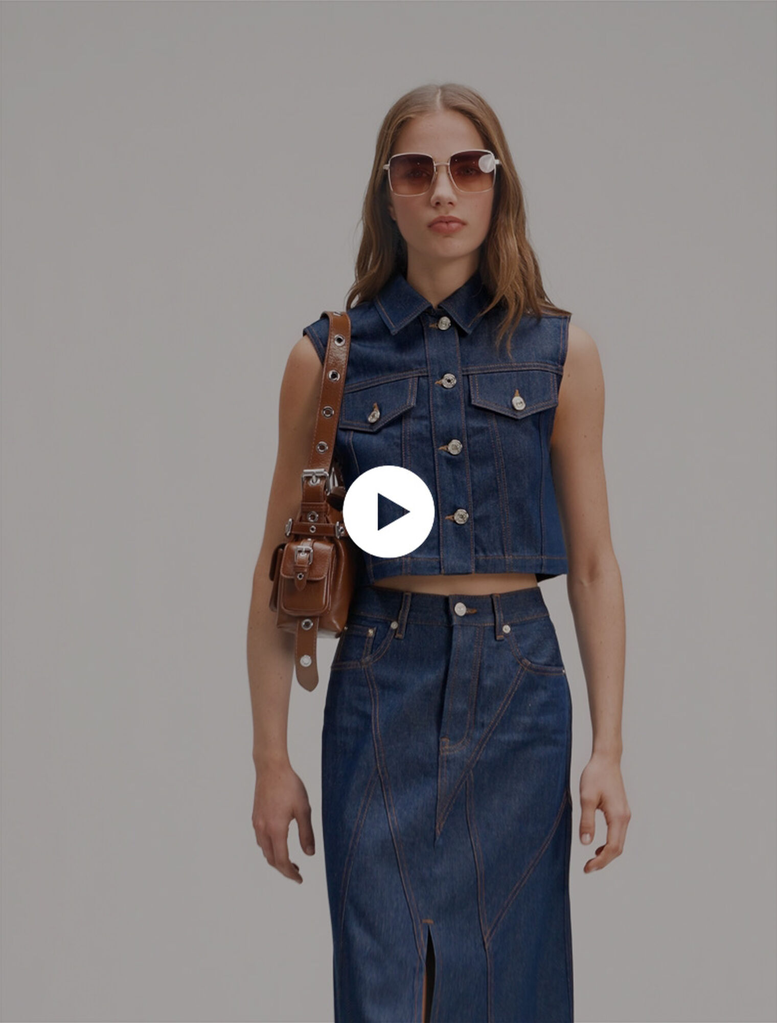 Panciotto corto in denim