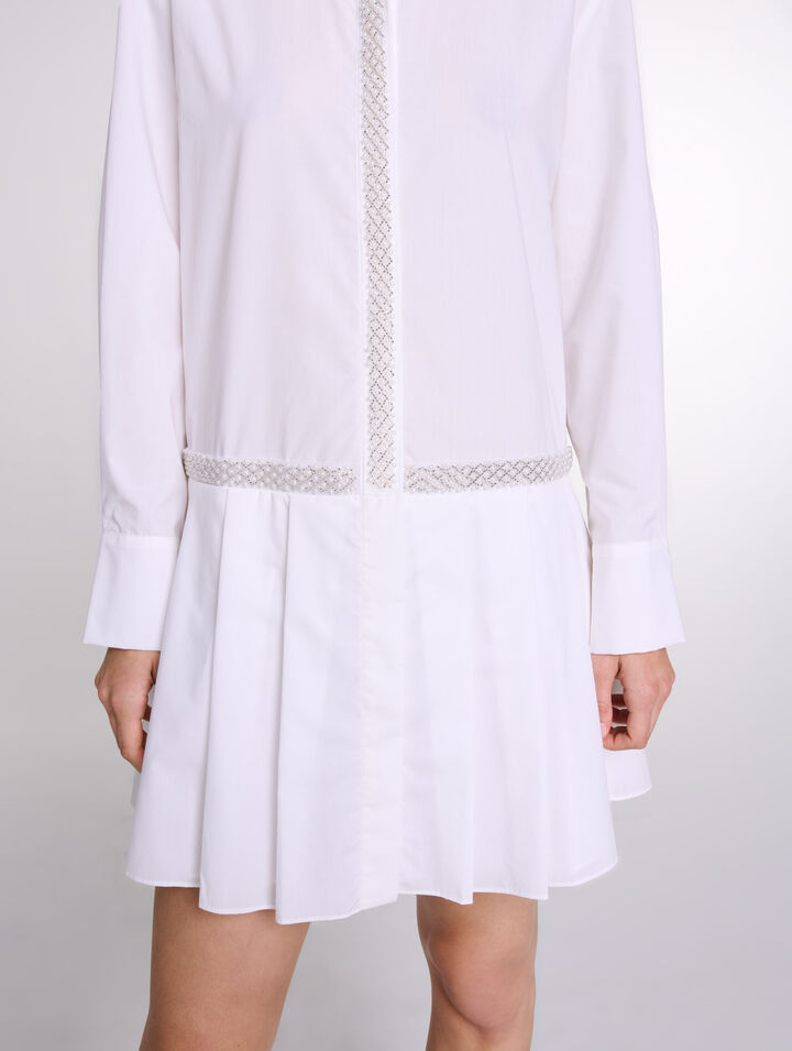 Abito a camicia ornato con perline
