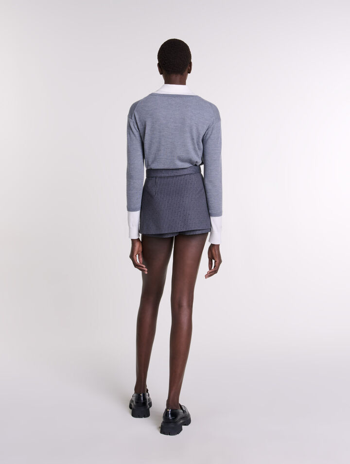 Shorts trompe l'oeil glitterati