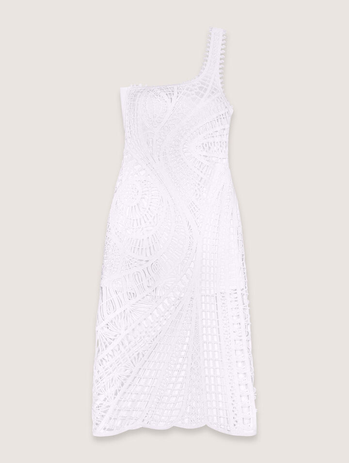 Abito lungo asimmetrico in crochet