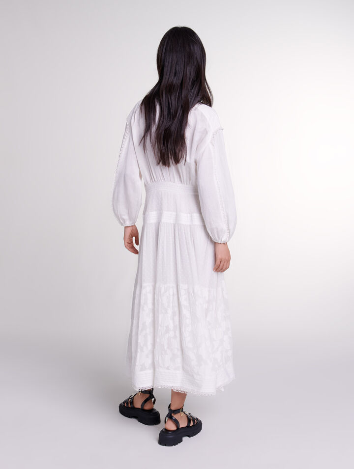 Abito lungo patchwork in cotone
