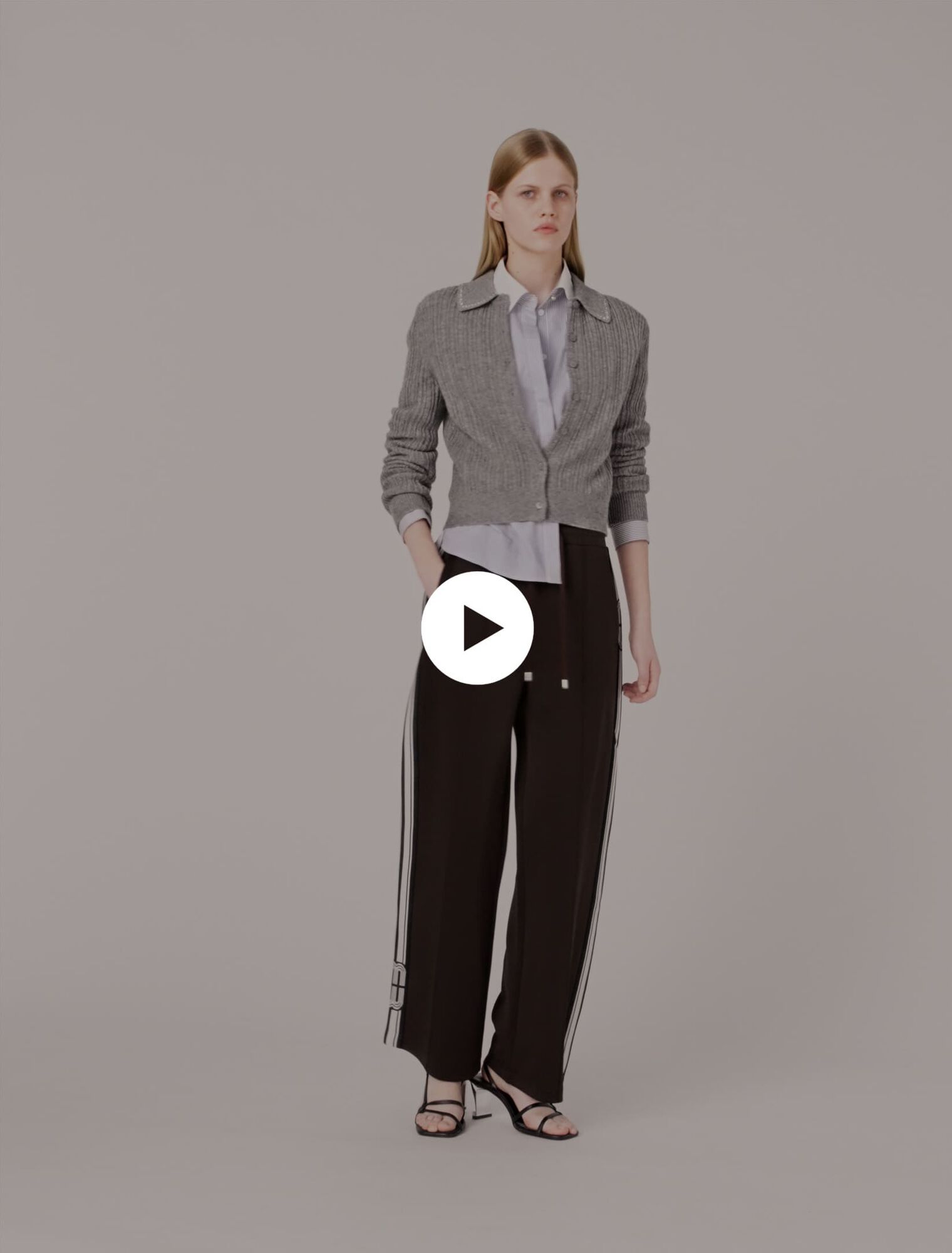 Pantaloni con bande dritte