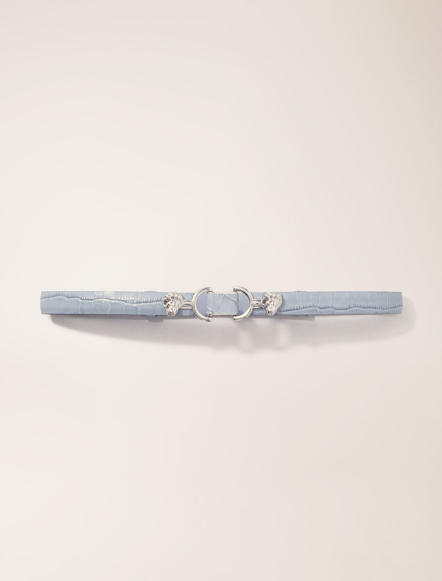 Cintura fine in pelle fibbia leone