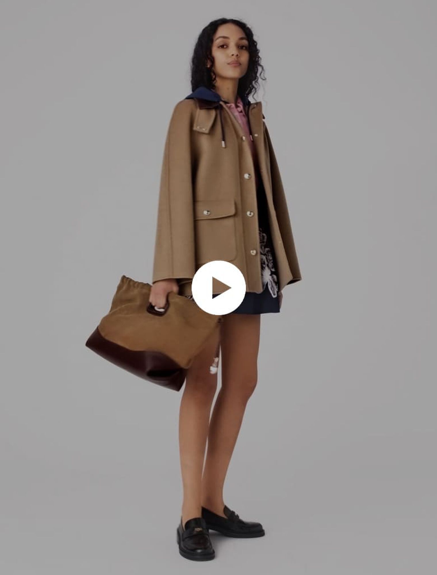 Cappotto lana cappuccio rimovibile