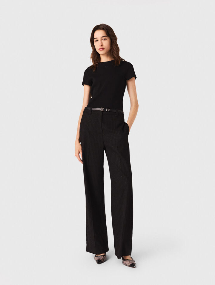 Pantaloni da tailleur con strass