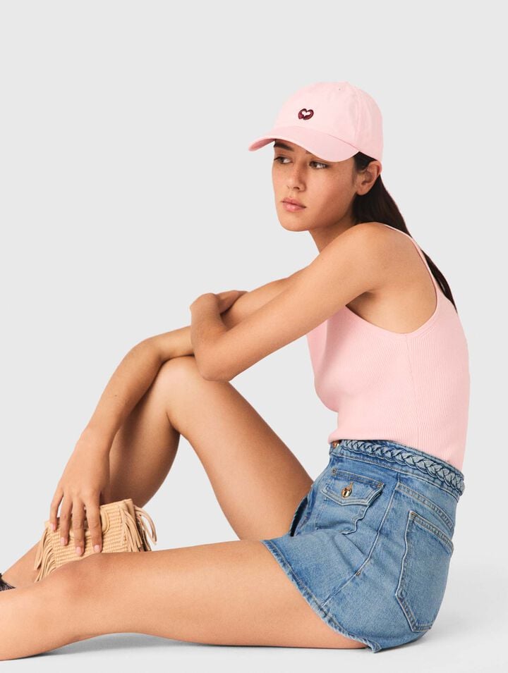 Shorts in denim intrecciato