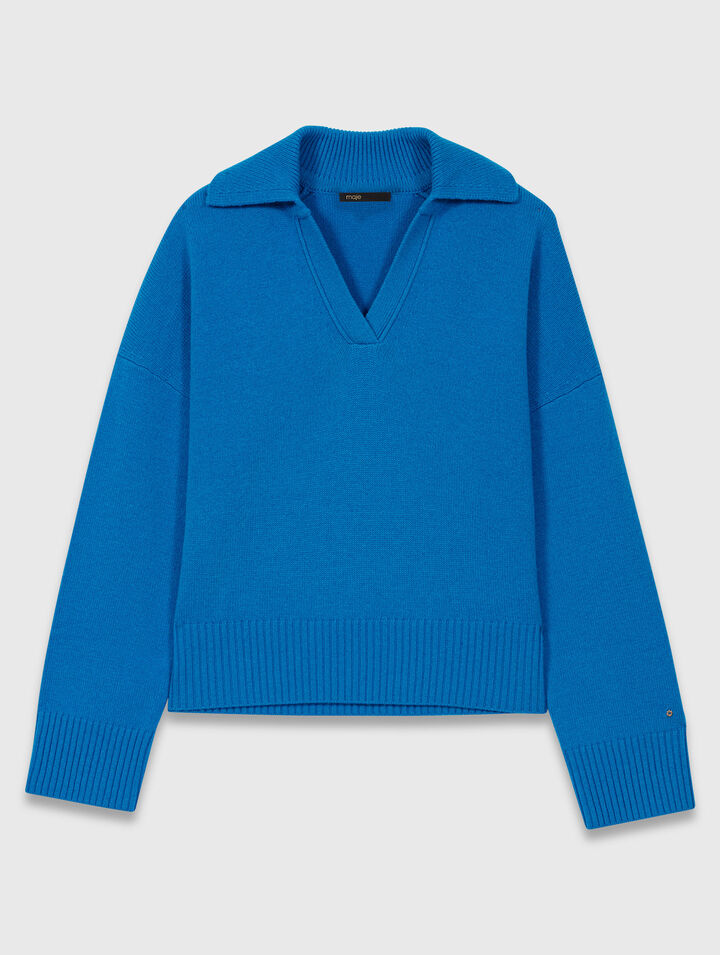 Cardigan con colletto polo aperto