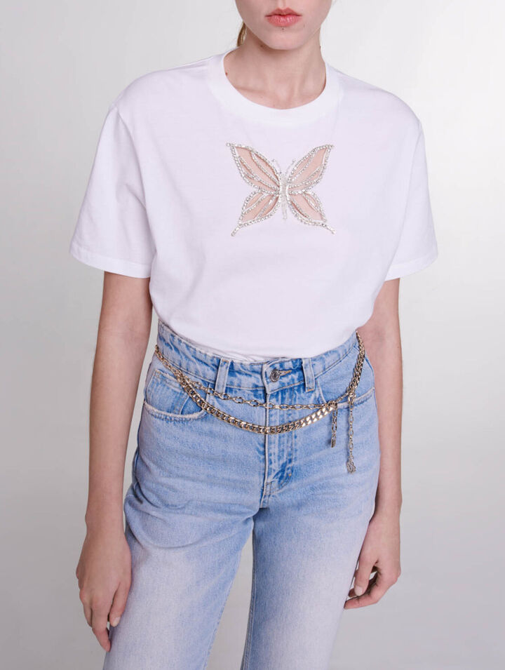 T-shirt con strass