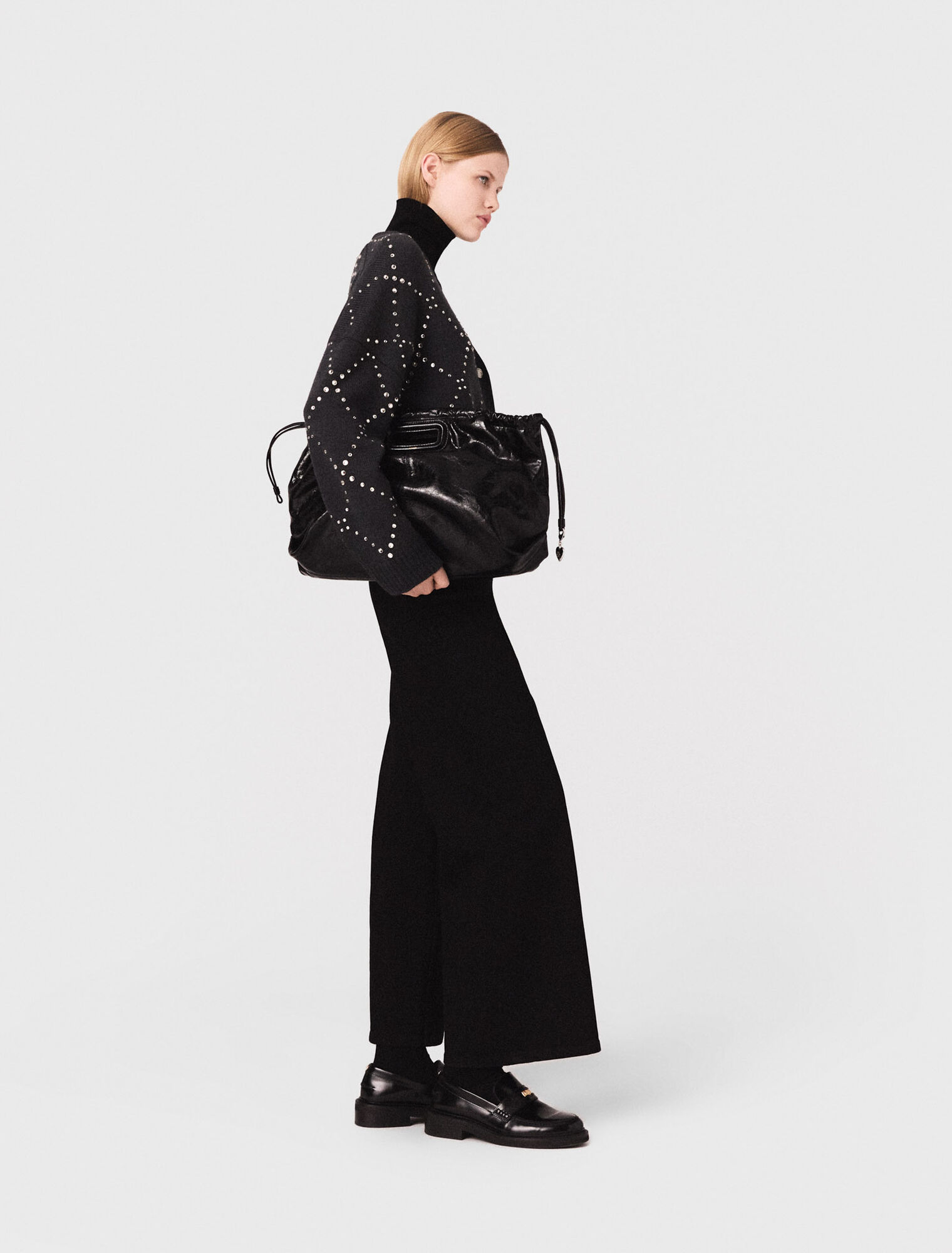 Cardigan a quadri con strass