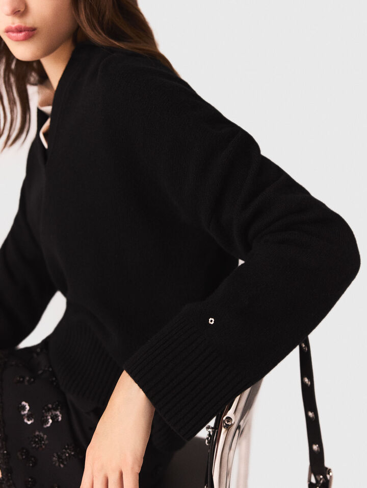 Cardigan con colletto polo aperto