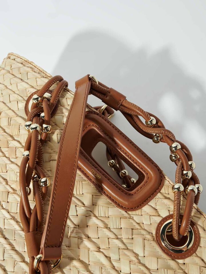 Borsa a cestino in rafia