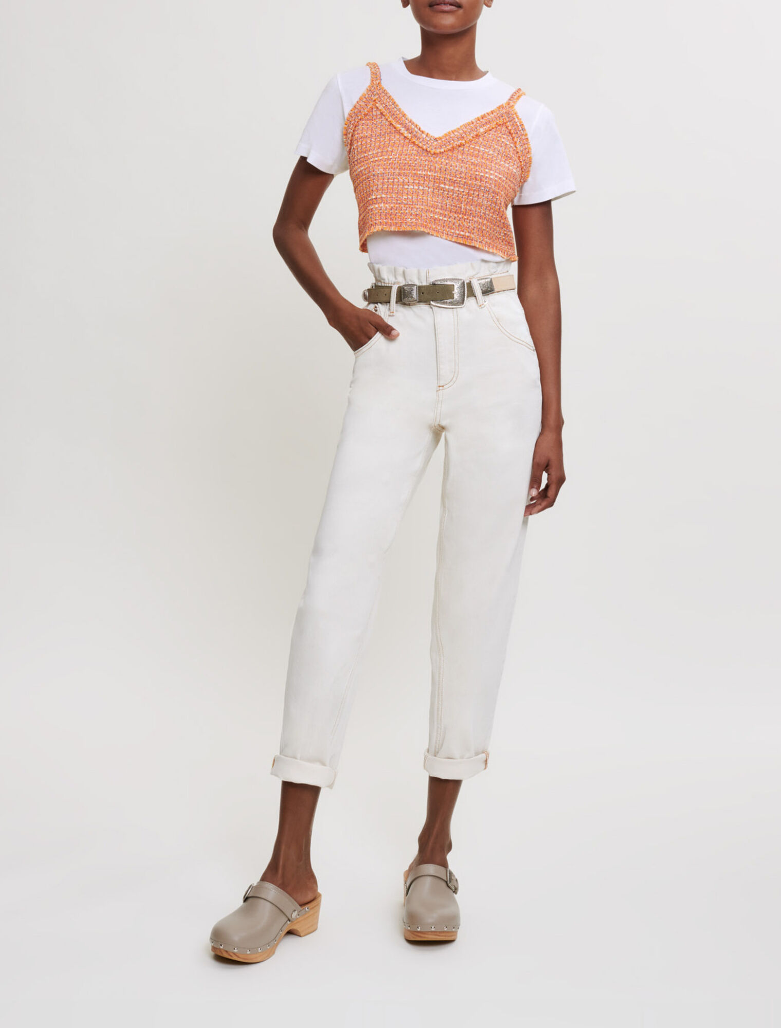 T-shirt in jersey e tweed