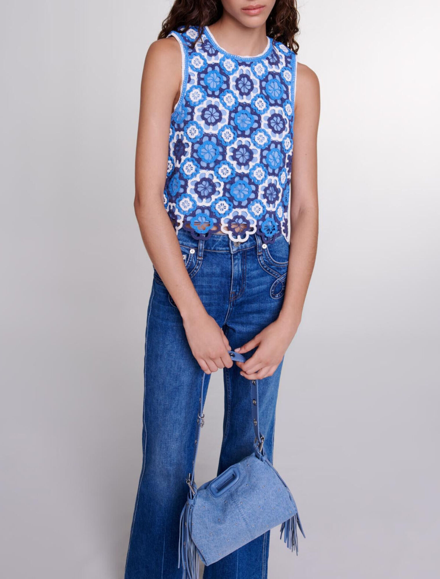 Top tricolor in crochet