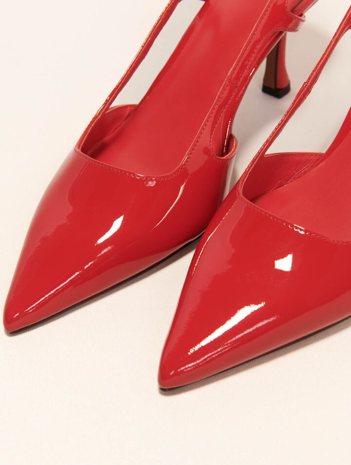 Décolleté slingback pelle vernice