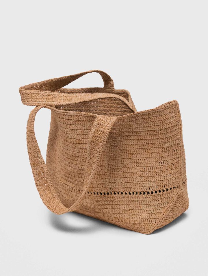 Shopping bag in rafia crochet