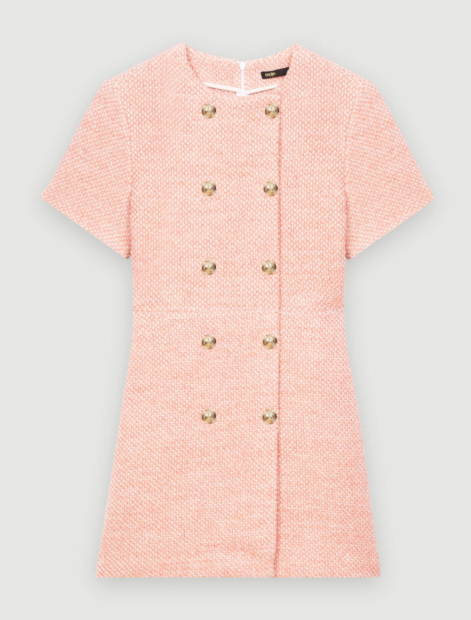 Abito in tweed screziato rosa ed ecrù