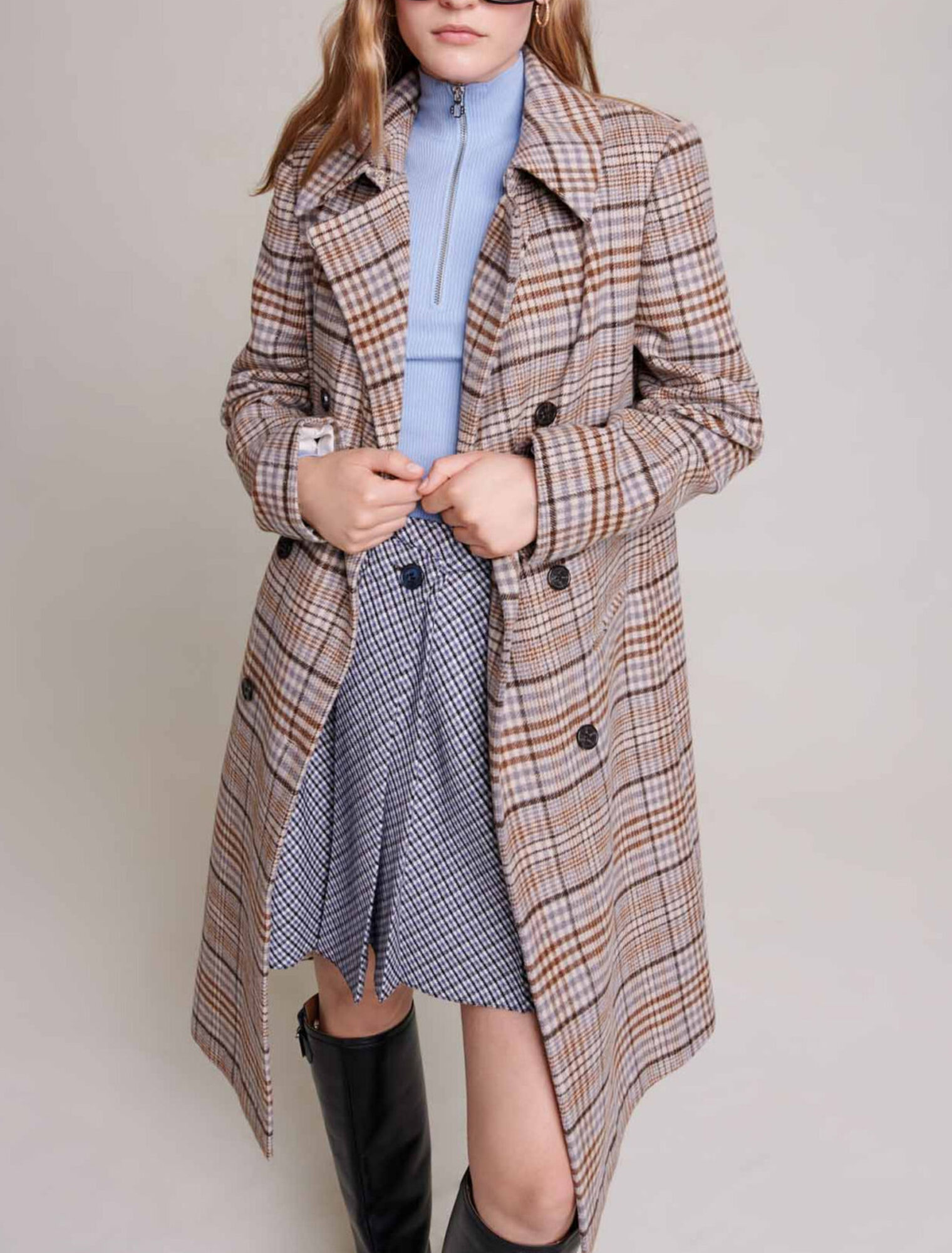 Cappotto lungo a scacchi