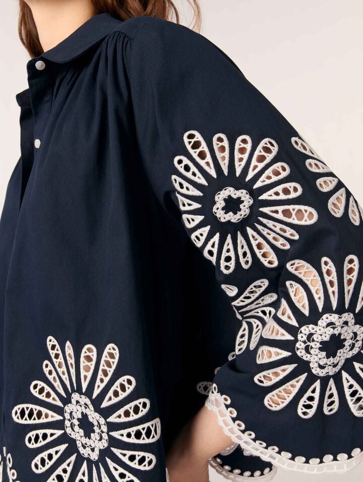 Camicia corta con dettagli crochet