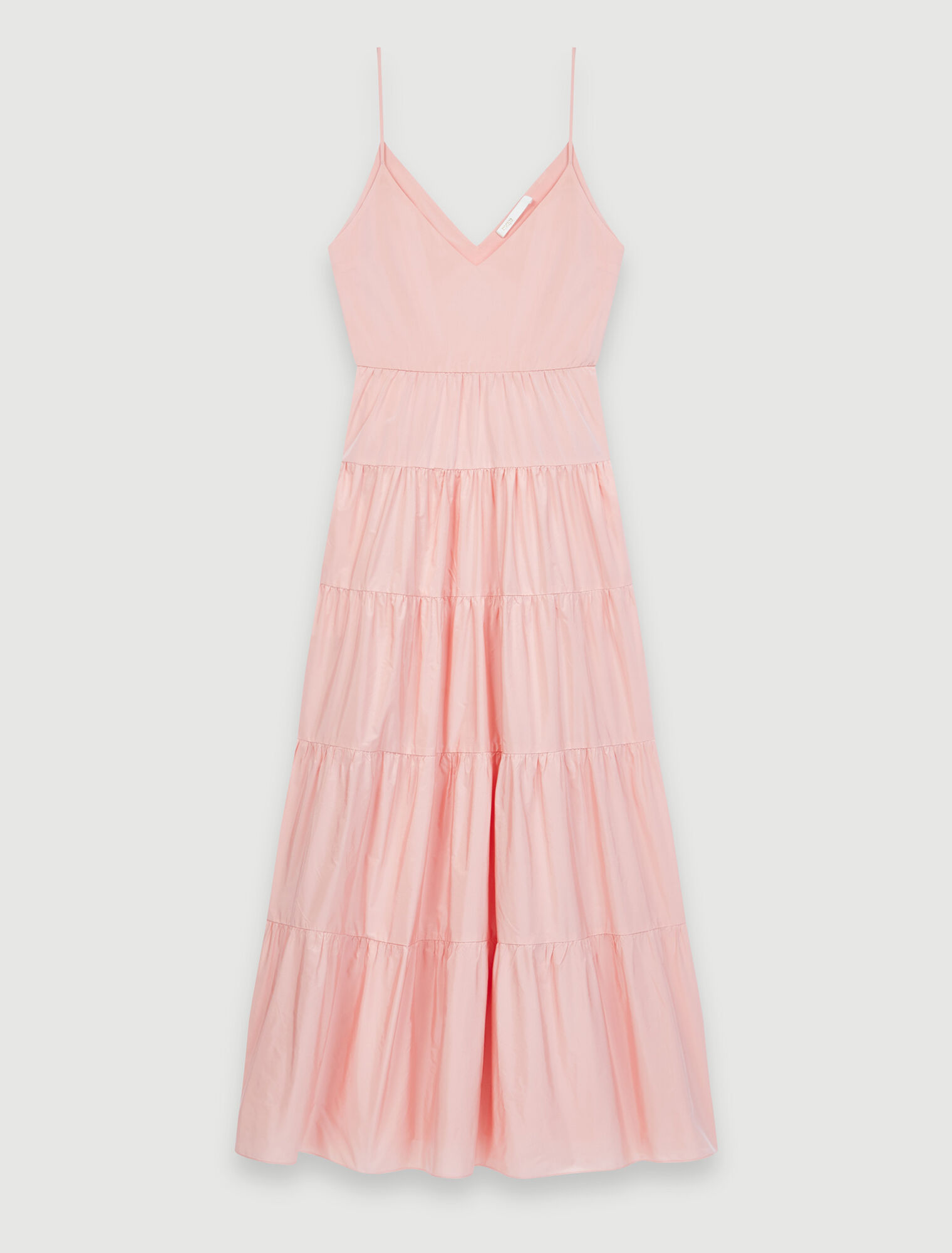 Maxi-abito con spalline fini in taffeta