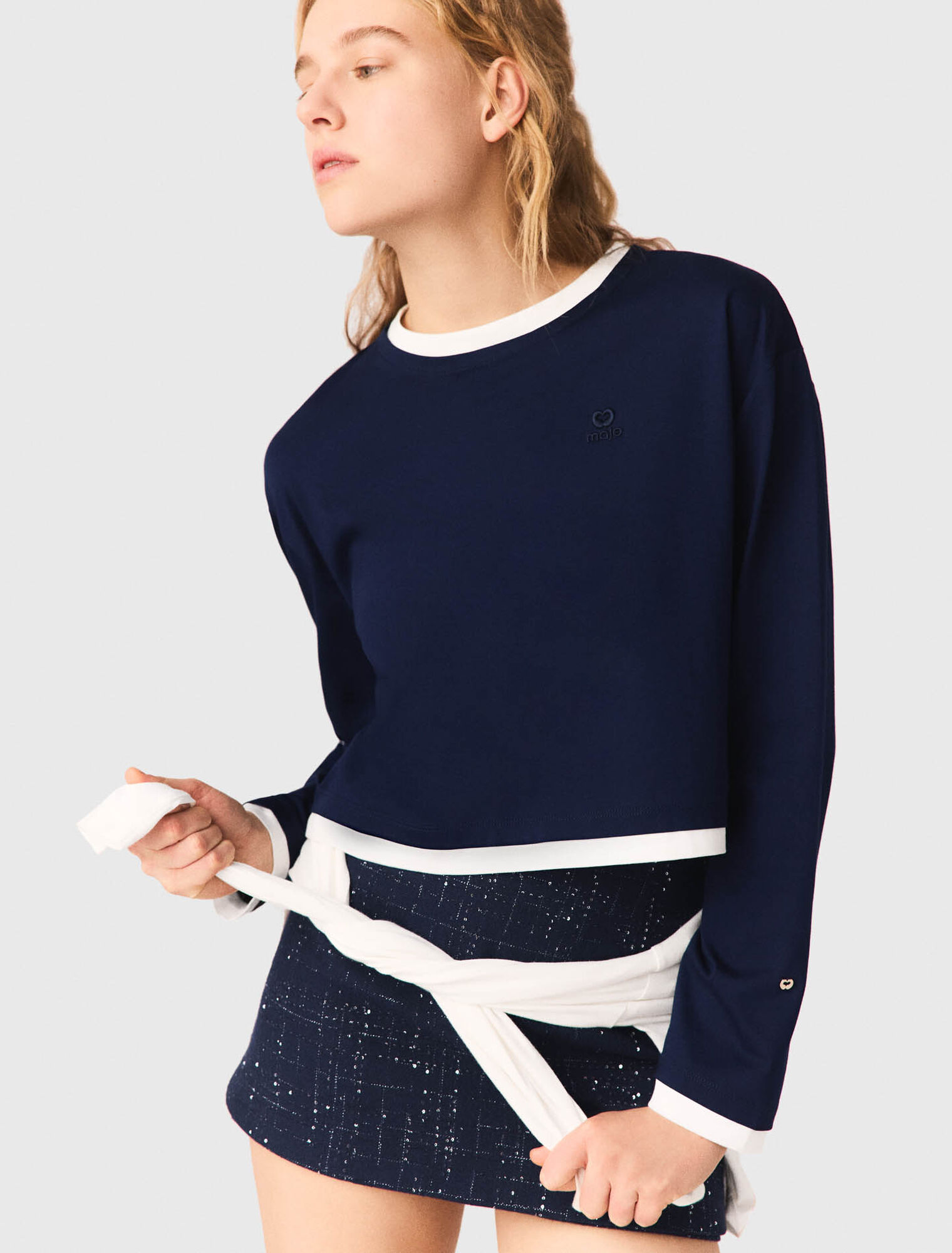 T-shirt effetto sovrapposto