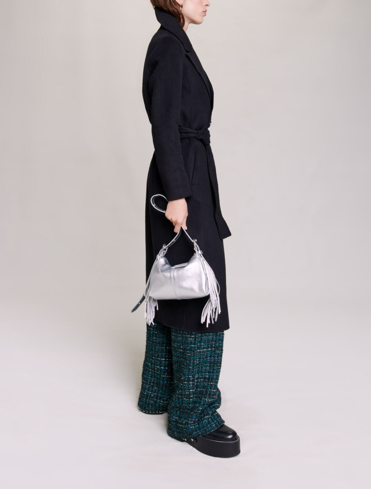 Cappotto double-face con cintura