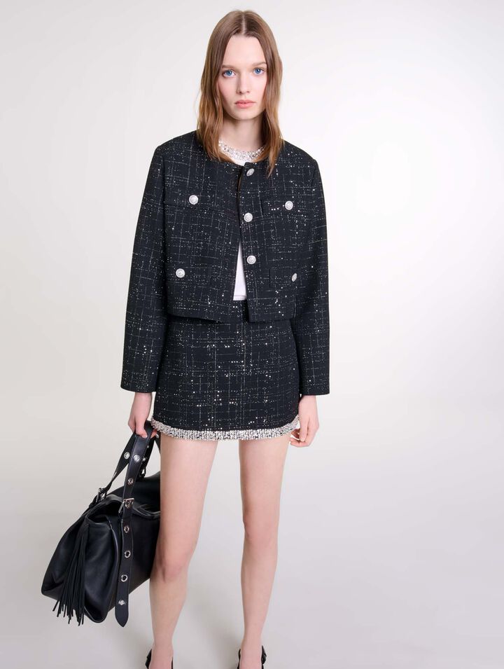Giacca corta in tweed