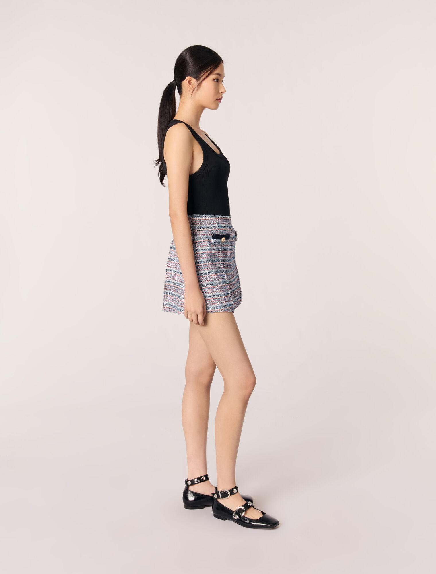 Shorts tweed passamani a contrasto