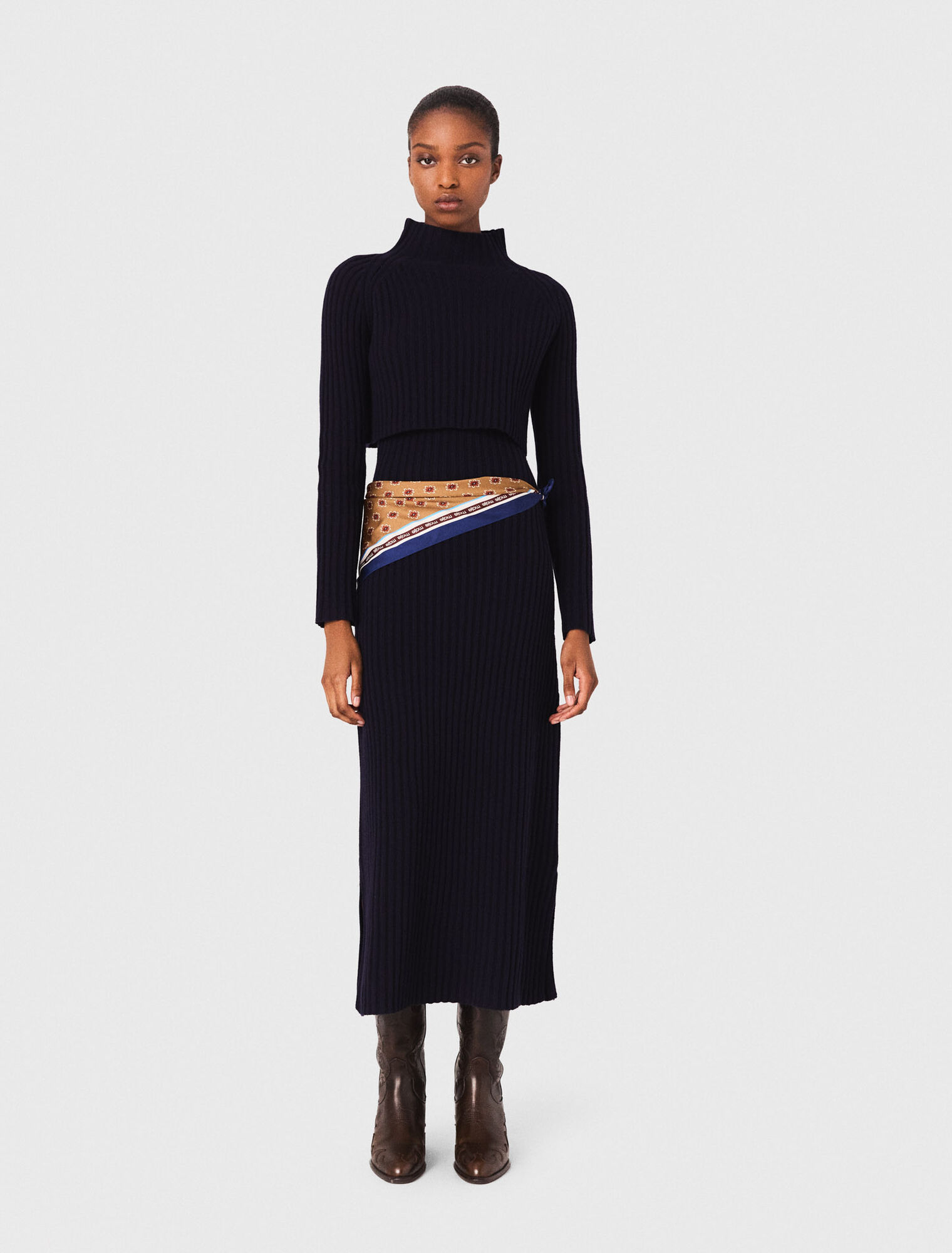 Abito in maglia con pull removibile