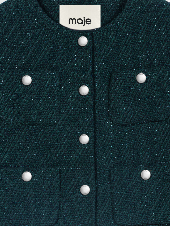 Giacca in tweed con frange
