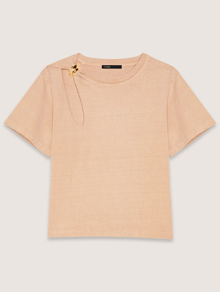 T-shirt con dettaglio bijou