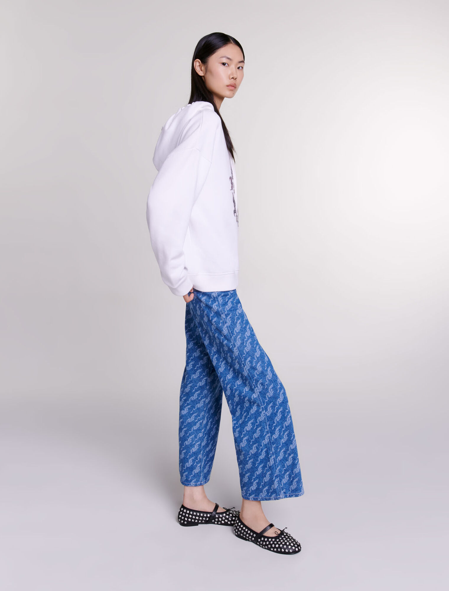 Felpa oversize con strass