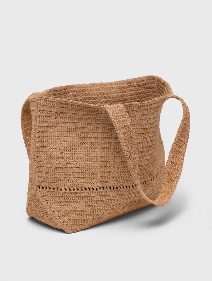 Shopping bag in rafia crochet
