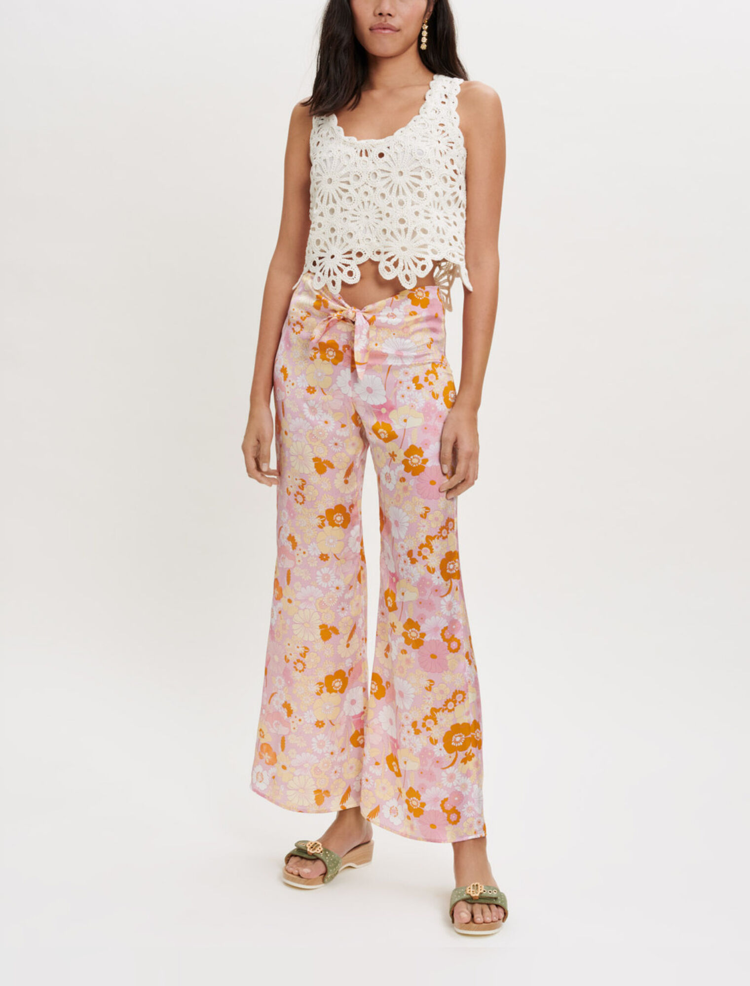 Pantaloni con stampa Fluid Flower Power