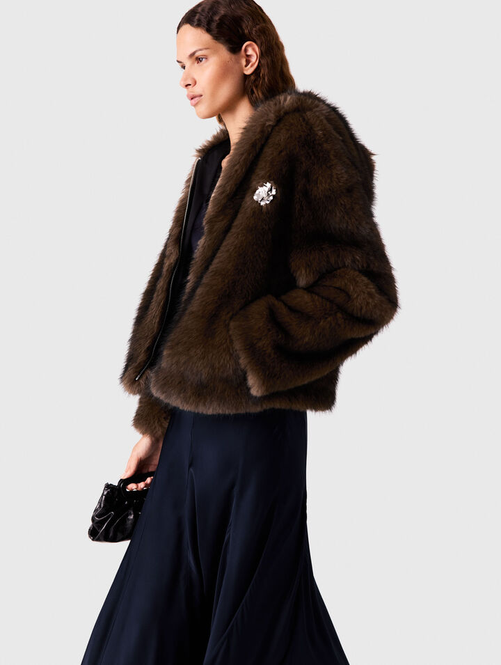 Giacca oversize in ecopelliccia