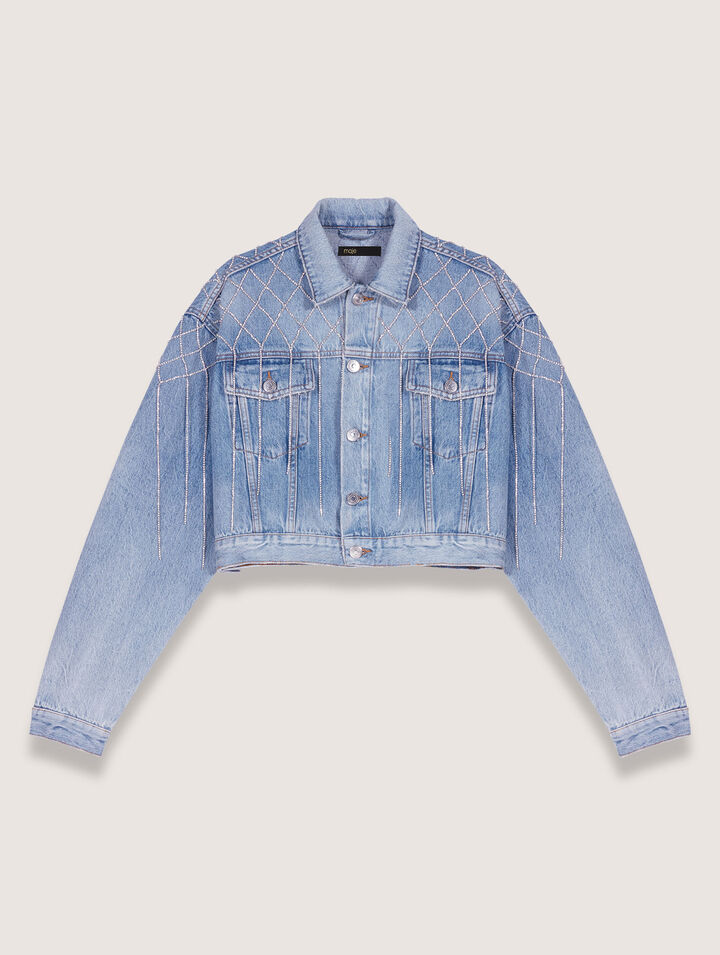 Giacca di jeans glitterata