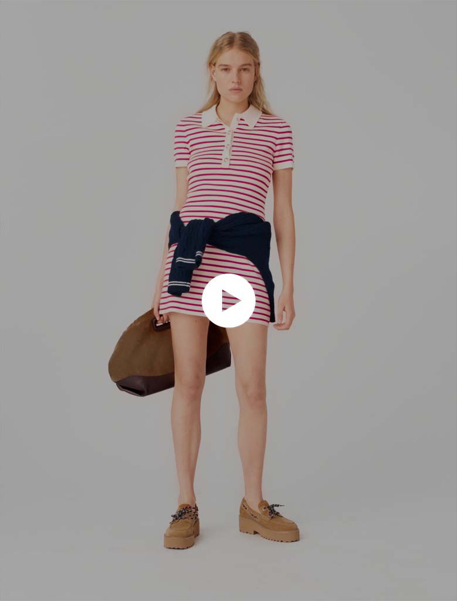 Abito a polo a righe