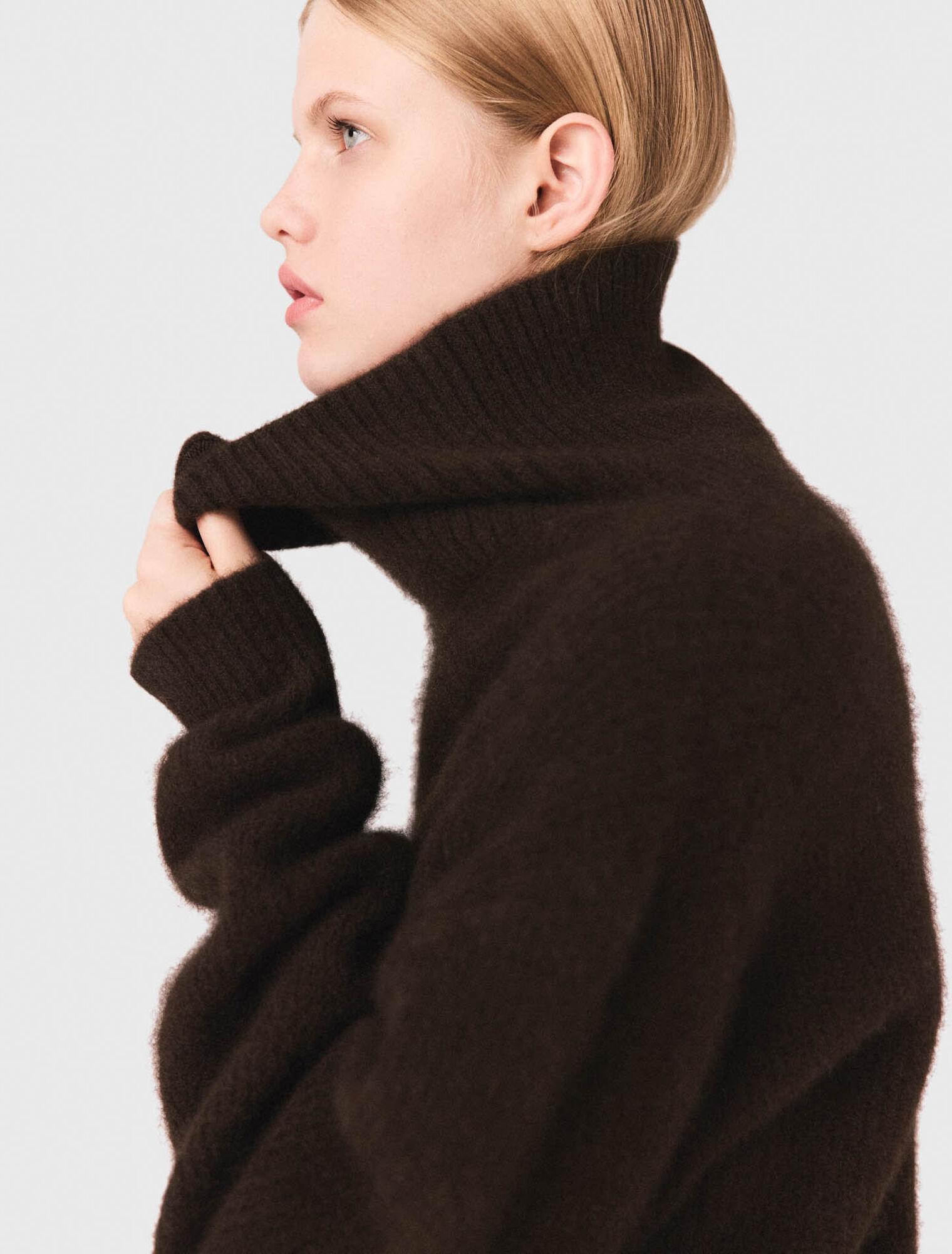 Maglione dolcevita in misto yak